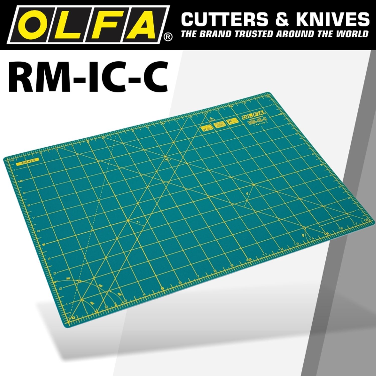 OLFA Mat Rotary 450 X 300mm Metric & Inch Double Sided